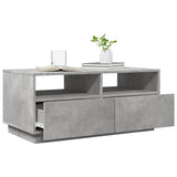 Coffee Table with LED Lights Concrete Grey 90x49x40 cm 839836