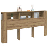 Headboard Cabinet Artisian Oak 200x18.5x102.5 cm Engineered Wood 856887