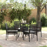 Garden Dining Set 5 pcs Black Poly rattan 3334942