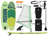 Inflatable SUP Board with Sail POSEIDON 330 x 76 x 15 cm Green 42039138