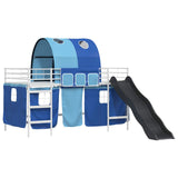 Kids'Loft Bed Frame White and Blue 100 x 200 cm Metal 42020862