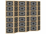 Room Divider 6 Panels Brown and Black Solid Wood Paulownia 358812