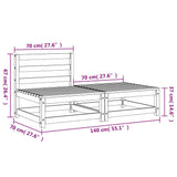 Garden Sofa Armless with Footstool Solid Wood Douglas 837961