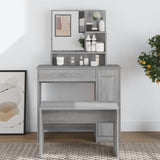 Dressing Table with Mirror Grey Sonoma 86.5x35x136 cm 820494