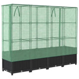 ZNTS Raised Bed with Greenhouse Cover Rattan Look 160x40x138 cm 4015816