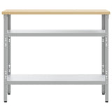 Work Table with Shelf Grey 100 x 55 x 85 cm Powder-Coated Steel 4103457
