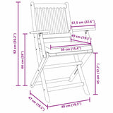 Folding Chair 6 pcs Grey 49 x 57.5 x 92cm Solid Acacia wood 3329128