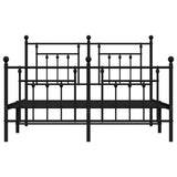 Bed Frame Black Powder-coated steel Double bed size Bed Frame 353555