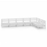 7 Piece Garden Lounge Set Solid Wood Pine White 3083015