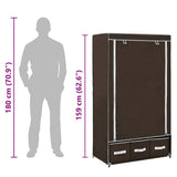 Wardrobe Brown Non-woven fabric Medium Collapsible Wardrobe 282458