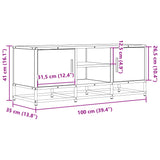 ZNTS TV Cabinet Smoked Oak 100x35x41 cm Engineered Wood and Metal 848836