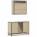 ZNTS 2 Piece Bathroom Furniture Set Sonoma Oak Engineered Wood 3300891