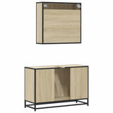 2 Piece Bathroom Furniture Set Sonoma Oak Engineered Wood 3300891