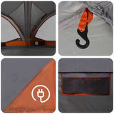 Family Tent 10-Person Grey and Orange 460 x 430 x 214 cm 42004082