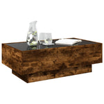 ZNTS Coffee Table with LED Smoked Oak 90x50x30 cm Engineered Wood 847522