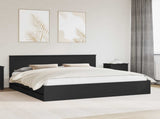 Bed Frame with Drawer Black 200 x 200 cm Engineer Wood 3410673