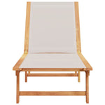 ZNTS Sun Lounger Grey Solid Wood Acacia and Textilene 4008413