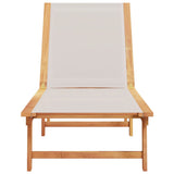 ZNTS Sun Lounger Grey Solid Wood Acacia and Textilene 4008413