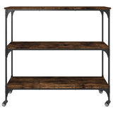 Kitchen Trolley Smoked Oak 102x50x95 cm Engineered Wood 842323