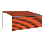 Manual Retractable Awning with Blind&LED 3.5x2.5m Orange&Brown 3069405