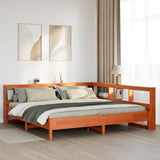 Bookcase Bed without Mattress Wax Brown 180x200 cm Solid Wood Pine 3324414