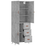 Highboard Concrete Grey 69.5x34x180 cm Engineered Wood 3195879