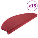 Stair Mats 15 pcs 65x24x4 cm Bordeaux Half Round Large 133889