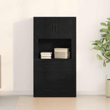 Highboard Black Oak 80 x 33 x 150 cm Engineered Wood 3334345
