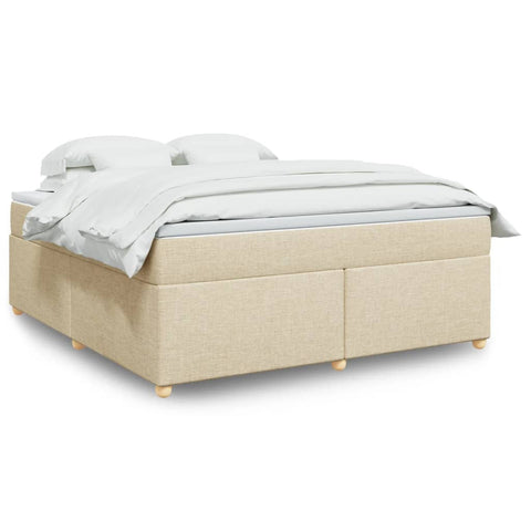 Box Spring Bed with Mattress Cream 180x200 cm Fabric 3285399