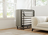Portable Folding Single Bed with Wheels, 79x190cm Fold Up Guest Bed, 6cm Thick Memory Foam Mattress T6135P515568