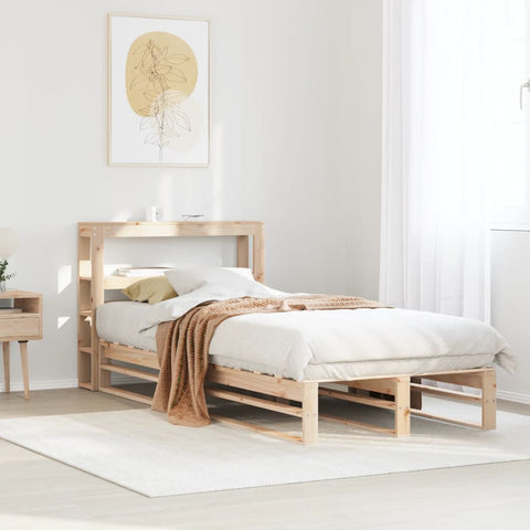 ZNTS Bed Frame without Mattress 100x200 cm Solid Wood Pine 3306489