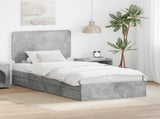 Storage Bed Concrete Grey 75 x 190 cm Engineered Wood 3412738