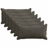 Cushion Cover 6 pcs HOUTEN Anthracite 40 x 70 cm Corduroy 917827