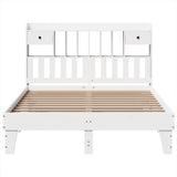 Bed Frame without Mattress White 150x200 cm King Size Solid Wood Pine 3308841