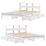Bookcase Bed without Mattress White 135x190 cm Double Solid Wood Pine 3309825