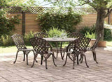 Garden Dining Set 7 pcs Bronze Aluminium 3334712