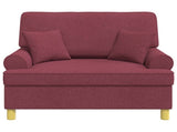 Armchair with Cushions Wine Red Fabric 42043507