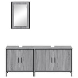 3 Piece Bathroom Furniture Set Grey Sonoma Engineered Wood 3214793