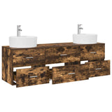 Bathroom Cabinet Set 3 pcs Smoked Oak 62.5 x 44.5 x 50 cm 3405871