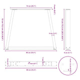 Dining Table Legs V-Shape 2 pcs Anthracite 90x cm Steel 4012578