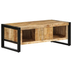 ZNTS Coffee Table 90x50x36 cm Solid Rough Wood Mango 4013555