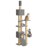 Floor-to-Ceiling Cat Tree with Sisal Post Light Grey 257-283 cm 42053500