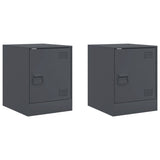 ZNTS Bedside Cabinets 2 pcs Anthracite 34.5x39x44 cm Steel 841612