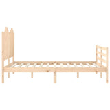 Bed Frame without Mattress Double Solid Wood 3194156