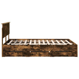 Bed Frame with Drawer Smoked Oak 160 x 200 cm Engineer Wood 3407967