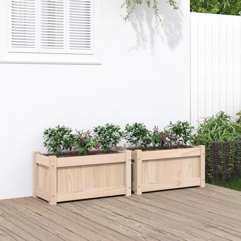 Garden Planters 2 pcs Solid Wood Pine 837440