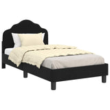 Children's Bed Frame with Headboard Black 80 x 160 cm Velvet 42010938