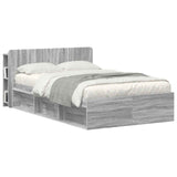 Headboard Cabinet with Storage Grey Sonoma Engineered Wood 8001207