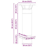 Chimney Extension Silver 35 x 35 x 82 cm Stainless Steel 42008450