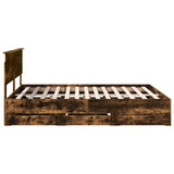Bed Frame with Drawer Smoked Oak 160 x 200 cm Engineer Wood 3410690